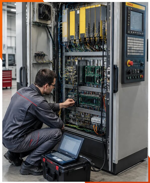 Ремонт систем ЧПУ FANUC промышленных станков в Кургане